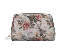 Flower Paris Tour Eiffel Organiseur de maquillage portable pour femme, doré, Taille unique, Trousse de toilette