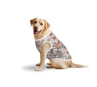 Flower Paris Tour Eiffel T-shirt décontracté sans manches pour animal de compagnie Gilet pour chien Imprimé Coton doux Vêtements pour animaux de compagnie T-shirt respirant Grand chien (3XL-5XL)