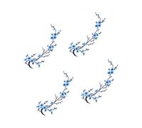 Flower Patches Iron On 4 Piece Aesthetic Decorative Flowe Embroidery Decals