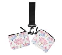 Flower Peach Summer Boho Lot de 2 étuis à cartes pour femme - Porte-monnaie tendance - Avec dragonne, Fleur pêche été boho, 1 size, Décontracté