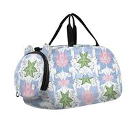 Flower Peach Summer Boho Sac de sport pour garçon avec compartiment à chaussures Sac de voyage multifonction pour la plage, la natation, la piscine, le sport, bolsa para hombre, Fleur pêche été boho