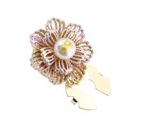 Flower Pearl Button Covers, Decorative Jewelry Pin, Elegant Crystal Clothes Fasteners, Detachable Fashion Brooch, Versatile Garment Styling Accessories for Wedding Clothes Blouse Shirt 0.98 Inch