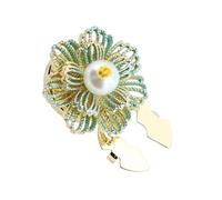 Flower Pearl Button Covers, Decorative Jewelry Pin, Elegant Crystal Clothes Fasteners, Detachable Fashion Brooch, Versatile Garment Styling Accessories for Wedding Clothes Blouse Shirt 0.98 Inch