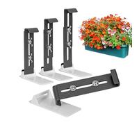 Flower Pot Fixing Rack - 3.94-7.09 Inches Window Box Brackets | Adjustable Planter Hangable Flower Box Holders Brackets 4 Set Enhanced Bottom Support Mount Railing Holder for Patio Deck