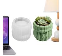 Flower Pot Mold 3D Knitted Sweater - - Design Bowl Mould Concrete Molds for | Concrete Molds for Planters for Handcraft, Epoxy Resin, | | Baking, Candle Making, Cement, Plaster Flower Pot Mold 3D Knitted