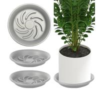 Flower Pot Saucer, Resin Plant Drip Trays, 8.27x8.27x1.3 Inches Durable Round Base to Catch Excess Water Soil Spills, Decorative Resin Saucers, Planter Tray for Potted Plants in Patio and Backyard Use