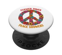 Flower Power Peace Showers Amour Hippie Symbole 60/70/80 PopSockets PopGrip Adhésif