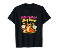Flower Power Slug Hour, œuvre d'art rétro Cottagecore Slug Art T-Shirt