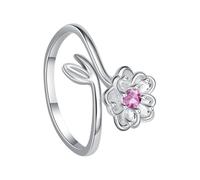 Flower Ring, Stylish Adjustable Open Finger Jewelry, Floral Design Statement Ring For Women Ladies Daily Wear Beach Vacation Music Festivals Travel Date Nights Valentine's Day Holiday Gift Fashion