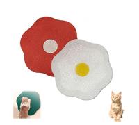 Flower Scratching Pad for Cats on Wall, Wall Mounted Or Flat, Cat Toy, Dopamine Colors, 2-in-1 Paving and Hanging Cat Scratch Pads for Grinding Claws(Red+Green)(Red+White)