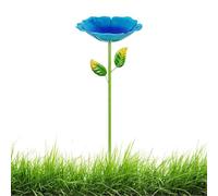 Flower Shaped Bird Bath with Metal Stake for Outdoor Garden | Flower Shaped Bird Bath Adds Decorative Charm While Providing A Bowl For Visiting Birds In Outdoor Garden Spaces Daily