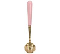 Flower Shaped Teaspoon | Elegant Stainless Steel Spoon for Desserts/Ice Cream/Coffee | Blossom Design Tableware with Comfortable Grip (Pink Handle)