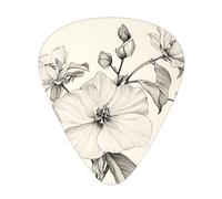 Flower Sketch Wzywhj Prints Lot de 12 médiators en ABS pour guitare basse, ukulélé, acoustique ou électrique