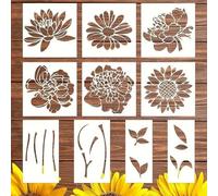 Flower Stencil for Garden Wood Fence Large Flower Stencils for Wall Painting 14’’ Reusable Flower Templates for Painting on Wood Walls Fence Pattern (#B)