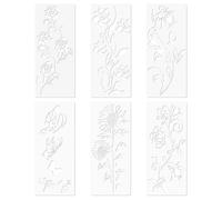Flower Stencils, Pattern Painting Templates, 6PCS Reusable Floral Stencil, Spray Paint Stencils for Wood, Canvas, Wall Art, Fence Décor, Outdoor Arts Projects and Crafts Use
