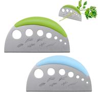 Flower Stripper Tool,2 in 1 Flower Leaves Stripper Een Stainless Steel Herb Strippers and Herb Cutters,Vegetable Cutters Spice Scissors Green and Blue