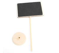 Flower Style Mini Chalkboard Plant Tags Sturdy Wooden Message Boards for Garden Plant Labeling Reusable Decor for Home Office Wedding Tabletop 10 Pack (Quadrate 2.3in)