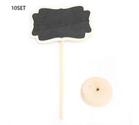 Flower Style Mini Chalkboard Plant Tags Sturdy Wooden Message Boards for Garden Plant Labeling Reusable Decor for Home Office Wedding Tabletop 10 Pack (Lace Shape)