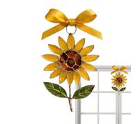 Flower Suncatcher - Hanging Decor Acrylic Metal Stained | Pendant Ornament Light Catching Window Wall Decoration for Balcony, Garden, Porch, Living Room, Sunlit Display Accent