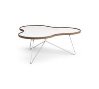 Flower Table Basse 114x107 Blanc/Noyer/Chrome