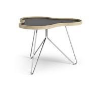 Swedese Table Flower 62x66 cm 45 cm. Noir-bord en chêne-structure chromée