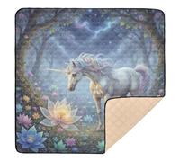 Flower - Tapis de jeu pliable pour bébé - Motif fleur de pégase - Imperméable - Pour salle de jeux - 127 x 127 cm