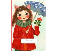 Flower Umbrella Inspiration To Do List: A charming and cozy illustration of a cheerful girl with cat ears, holding a floral umbrella and a blooming red flower.