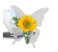 Flower Vase - Acrylic Non-Slip Aesthetic Decor with Butterfly Centerpiece Design | Modern Table Decoration for Bedroom Living Room Bathroom Kitchen Entryway Apartment Farmhouse Office Desk Shelf