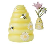 Flower Vases for Bouquet - 12x10x17cm Resin Bee Daisy Table Centerpieces | Smooth Waterproof Resin Bee Floral Vase - for Floral Arrangements Bouquet Bedroom Living Room Kitchen Office Wedding Party