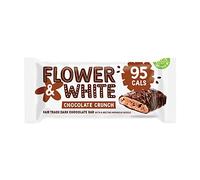 Flower & White - Barre de crunch au chocolat - Boîte de 12 - Moins de 100 calories, prêt à l'emploi, sans gluten, végétarien