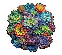 Flower Wooden Puzzle, Artistic Plants Puzzle, Colorful Floral Jigsaw, Exquisite Artwork Design, Premium Lasercut Pieces, Perfect for Adults, Family Games, Home Wall Decoration, A3 Multicolor Wood
