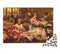 Flower Workshop Puzzles 1000 Piècess Recyclé Paper Oil Painting Adult Jigsaws Developing Garçons et Filles‘s Intelligence Éducatif Game for Famille 52x38cm/1000pcs