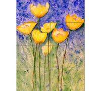Flower Yellow Tulips XL Giant Panel Poster (8 Sections) Fleur Jaune Affiche