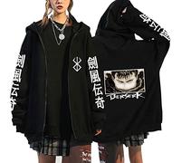 flowereyes Anime Berserk Sweat à Capuche zippé Sweat Berserk Cosplay Cardigan Sweat Guts Veste à Capuche décontractée pour Hommes Femmes