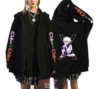 Flowereyes Anime Hunter x Hunter Sweat à Capuche Zippé Hisoka Cosplay Cardigan Killua Zoldyck Veste Décontractée pour Hommes Femmes