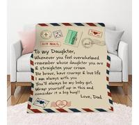 flowereyes Couverture Douce pour ma Fille, Mon Fils, ma Femme Couvertures personnalisée avec Un poème Couverture Chaude en Flanelle Douce(#08 150 * 100cm)