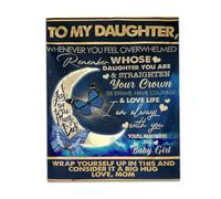 flowereyes Couverture Douce pour ma Fille, Mon Fils, ma Femme Couvertures personnalisée avec Un poème Couverture Chaude en Flanelle Douce(#30 150 * 220cm)