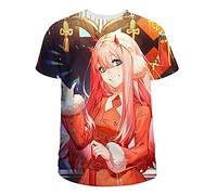 flowereyes Darling in The FRANXX Fashion 3D T Shirt Zero Two Anime Short Sleeve Summer Casual Loose Top pour Unisex