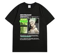 flowereyes Dr. Stone T-Shirt Anime Imprimer T-Shirt À Manches Courtes Tops Ishigami Senkuu Cosplay Sweat pour Hommes Femmes
