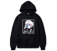 flowereyes Hommes Femmes Anime Hunter x Hunter Killua Sweat à Capuche Dessin animé à Manches Longues Sweat Pull imprimé Killua Zoldyck
