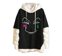 flowereyes Hommes Femmes Anime Hunter x Hunter Killua Sweat à Capuche Faux Deux Dessin animé à Manches Longues Sweat Pull imprimé Kurapika Hoodie Hisoka