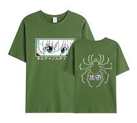 flowereyes Hommes Femmes Anime Hunter x Hunter T-Shirt Killua Chemisier à Manches Courtes et col en O Killua Zoldyck Cosplay Hauts