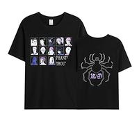 flowereyes Hommes Femmes Anime Hunter x Hunter T-Shirt Kuroro Chemisier à Manches Courtes et col en O Phantom Troupe Cosplay Hauts