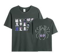 flowereyes Hommes Femmes Anime Hunter x Hunter T-Shirt Kuroro Chemisier à Manches Courtes et col en O Phantom Troupe Cosplay Hauts