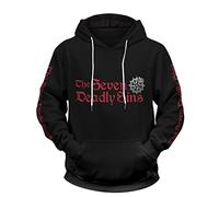 flowereyes Hommes Femmes Anime The Seven Deadly Sins 3D Meliodas Sweat à Capuche à Manches Longues Sweat Pull imprimé Ban Hoodie zippé The Dragon's Sin of Wrath