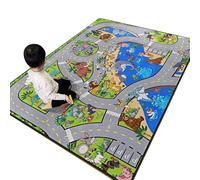 flowereyes Tapis de Jeu en Voiture Paillasson éducatif représentant Une Route Tapis de Jeu interactif antidérapant et Lavable pour Enfants Tout-Petits crèche Salle Jeux Salle Classe