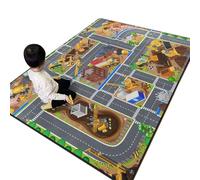 flowereyes Tapis de Jeu en Voiture Paillasson éducatif représentant Une Route Tapis de Jeu interactif antidérapant et Lavable pour Enfants Tout-Petits crèche Salle Jeux Salle Classe