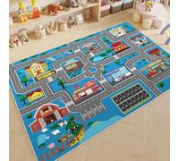 flowereyes Tapis de Jeu Route Tapis éducatif interactif antidérapant et Lavable idéal pour Les activités ludiques en intérieur Chambre d'enfant Salle Jeux Salle Classe