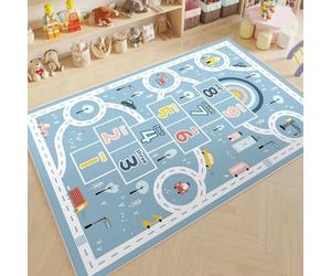 flowereyes Tapis de Jeu Route Tapis éducatif interactif antidérapant et Lavable idéal pour Les activités ludiques en intérieur Chambre d'enfant Salle Jeux Salle Classe