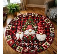 flowereyes Tapis de Noël 3D Ronds Tapis à Illusion Optique Escalier Spirale | Tapis 3D Illusion Paillasson de Noël Tapis Rond Décoration de Noël pour Espaces de Vie Intérieur Extérieur